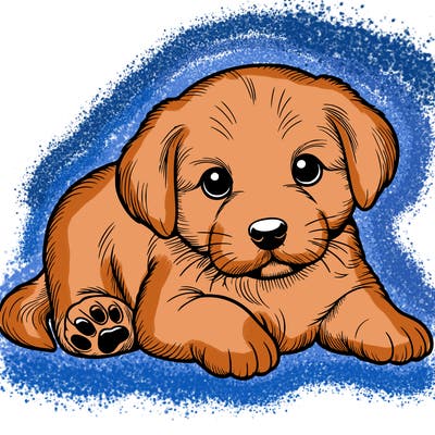 a cute realistic puppy