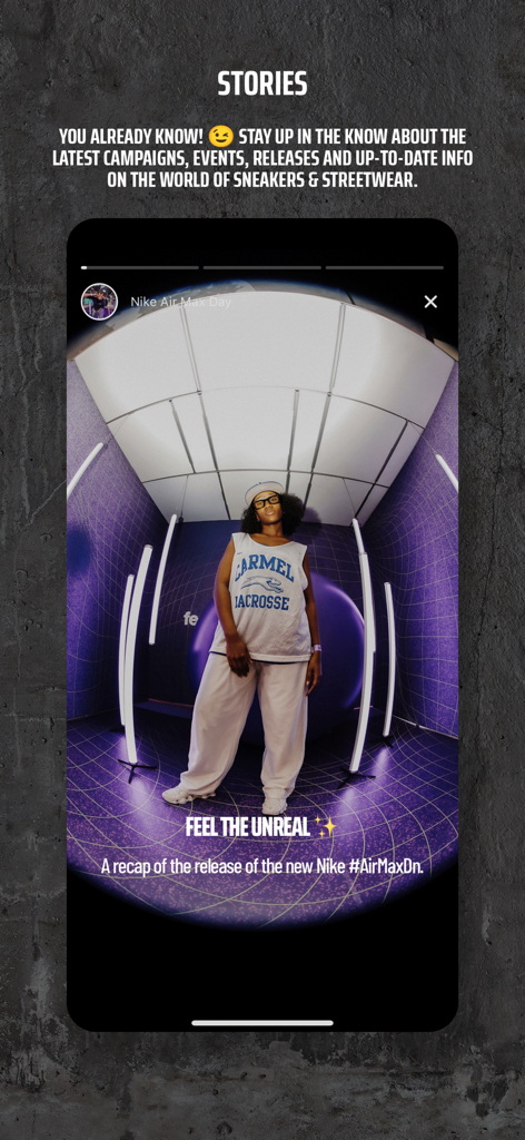 Sportscene Social Club - Sportscene app stories featuring the Nike Air Max Day campaign recap