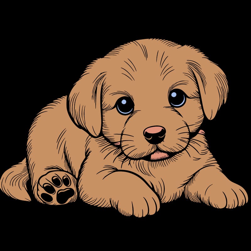 a cute realistic puppy