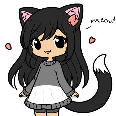 girl with cat ears and tail