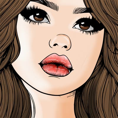 really realistic girl with lips