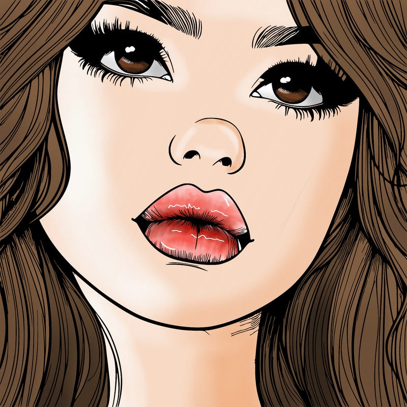 really realistic girl with lips