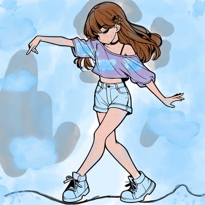 realistic girl danceing