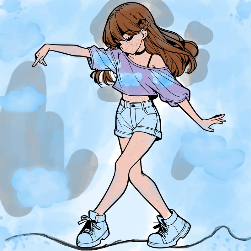 realistic girl danceing