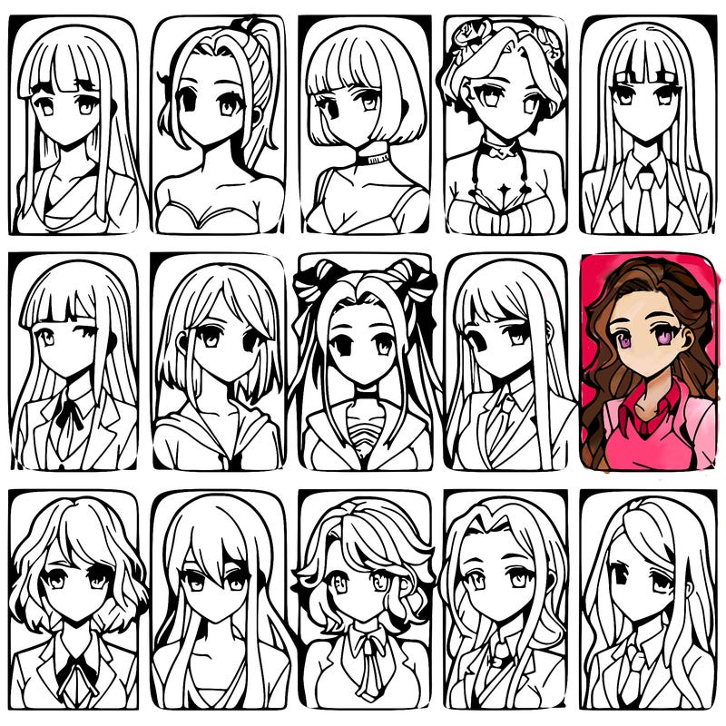 girls that look diffrent anime