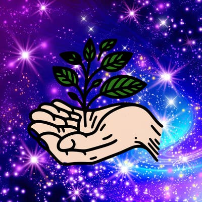 hand with plant