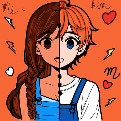 realistic girl boy split