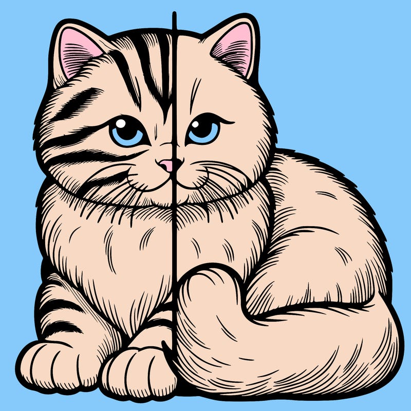 realistic split cat