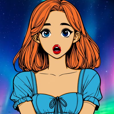 realistic girl surprised