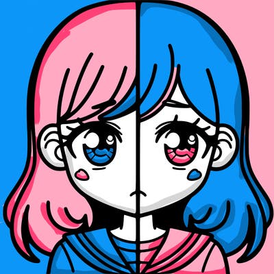 a split of a girl