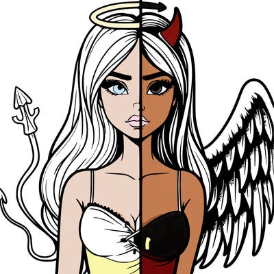 devil vs angel realistic girl