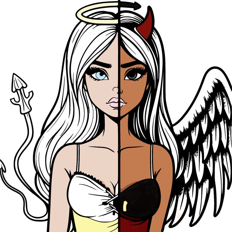 devil vs angel realistic girl