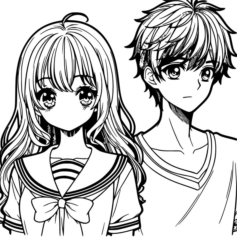 manga girl and boy