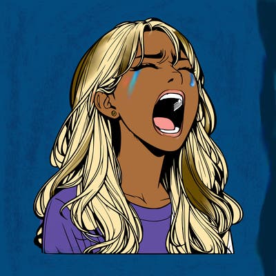 screaming realistic, girl