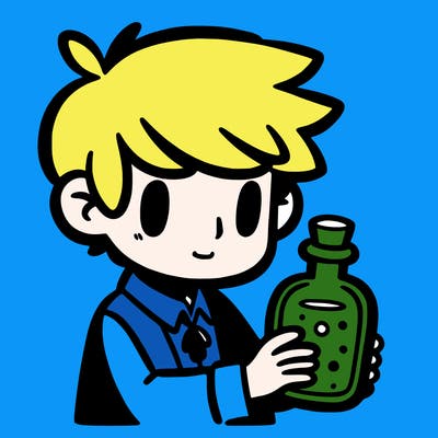 boy holding a potion bottle