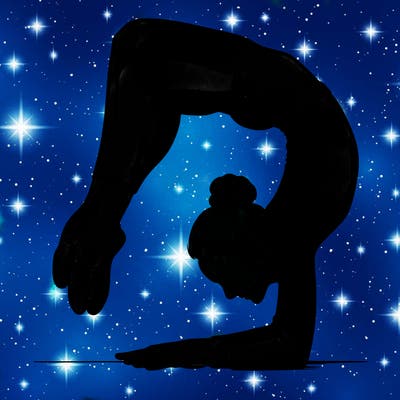 realistic girl doing gymnastics