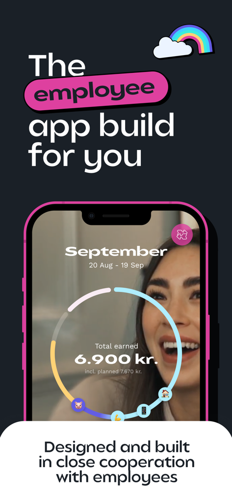 All Gravy - Mobile app interface for All Gravy showing total monthly earnings for employees