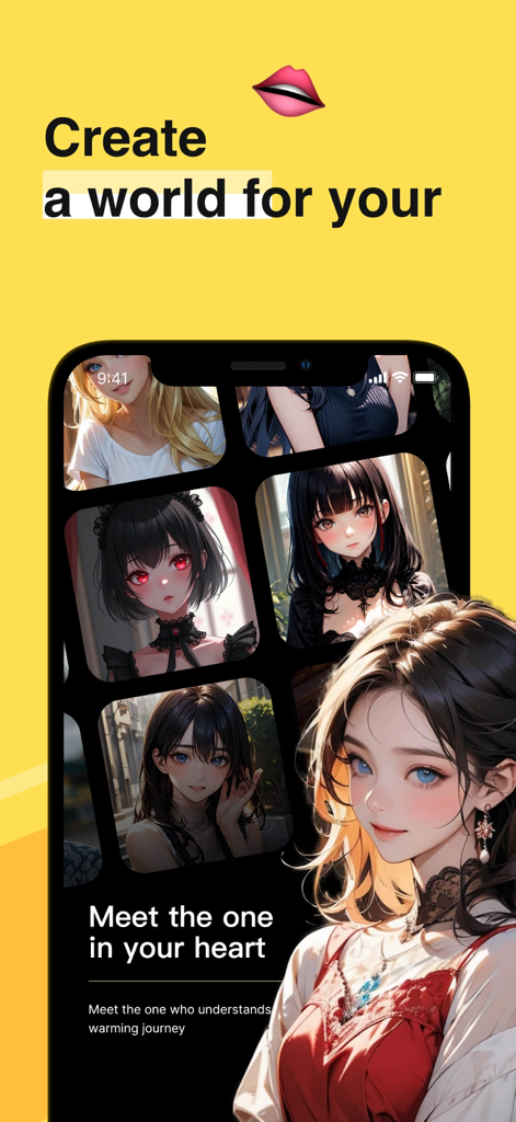 Une sélection de personnages IA de style anime pour discuter dans l'application mobile Talk AI.