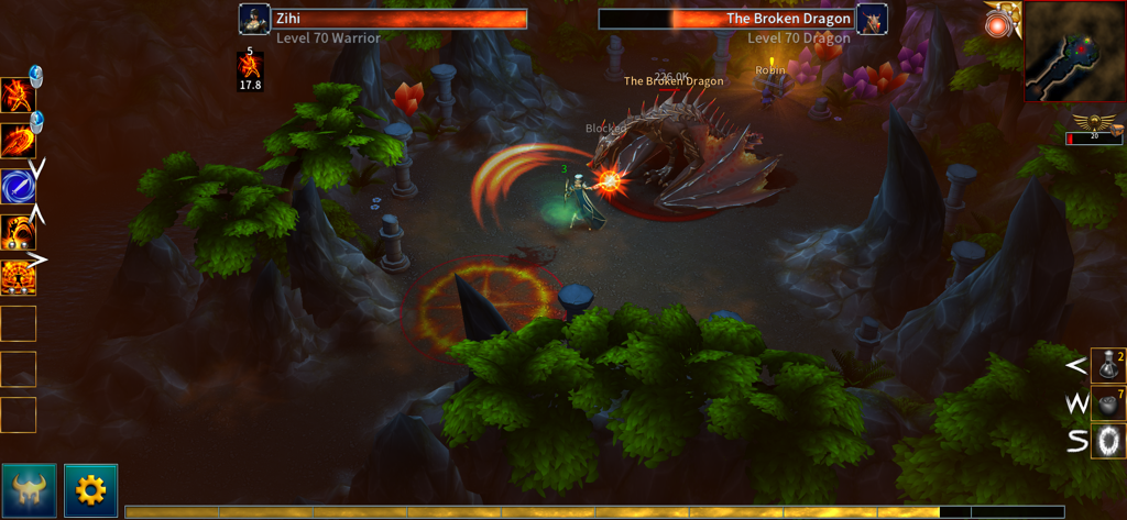 Eternium - 『Eternium Action RPG』のダンジョンで、ドラゴンと戦うレベル70の戦士