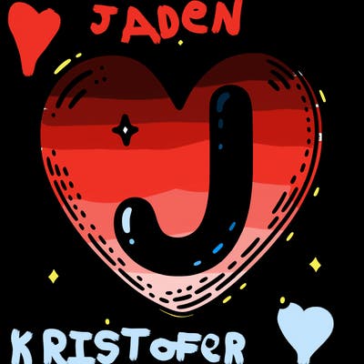 a heart with the letter j in the middle