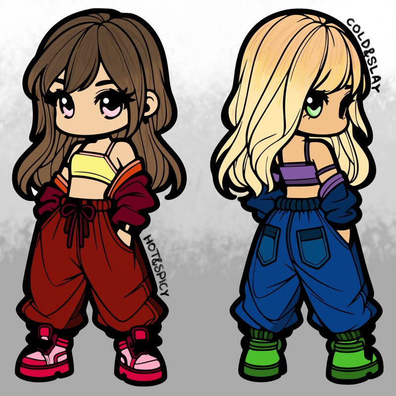 girl in crop top and baggy pants