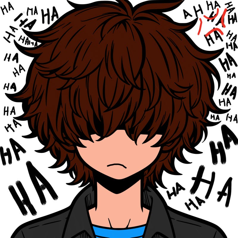 manga boy fluffy hair covering his eyes