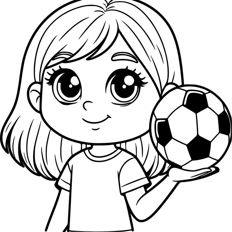girl holding a soccerball