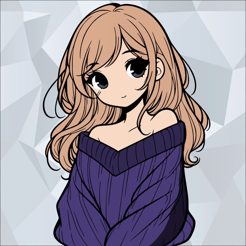 shy pretty girl wearing a sweater that is falling off one shoulder portrait