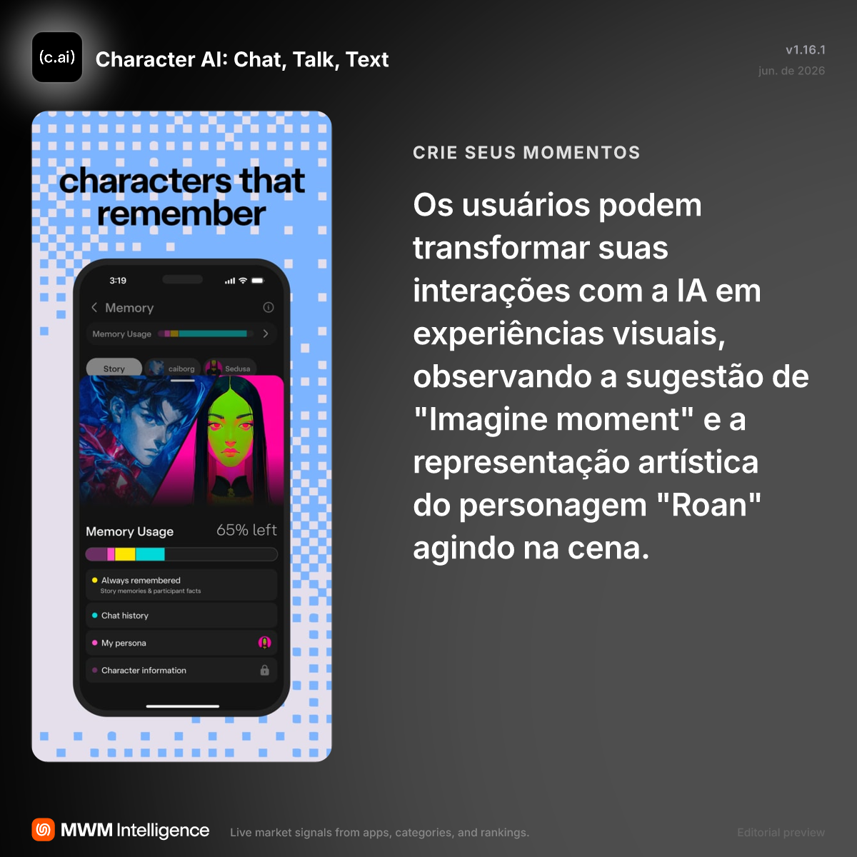 Character AI: Chat, Talk, Text - App Entretenimento | MWM