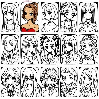 girls that look diffrent anime