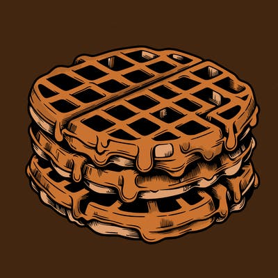 waffle in a detailed and realistic style