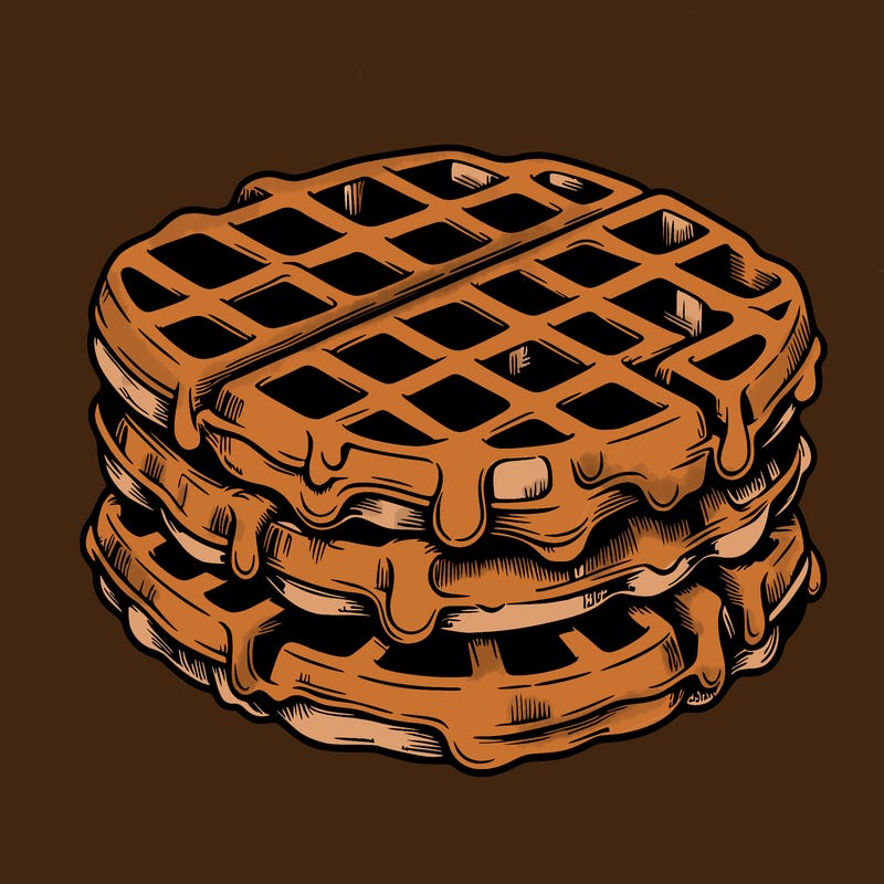 waffle in a detailed and realistic style