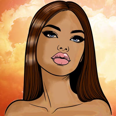 realistic woman with full lips