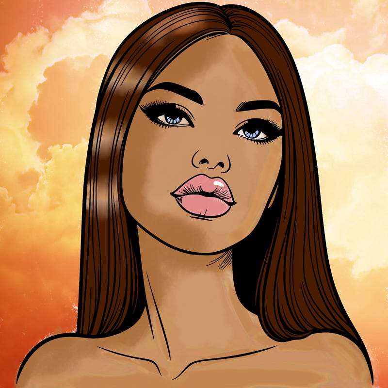 realistic woman with full lips