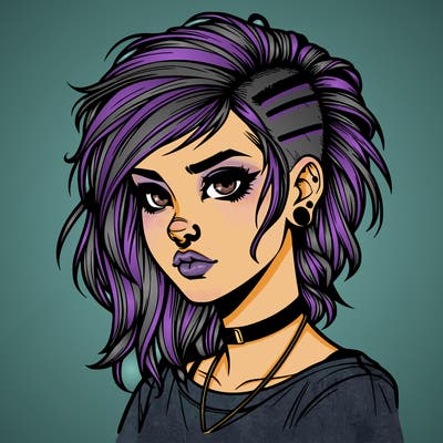 realistic punk style girl