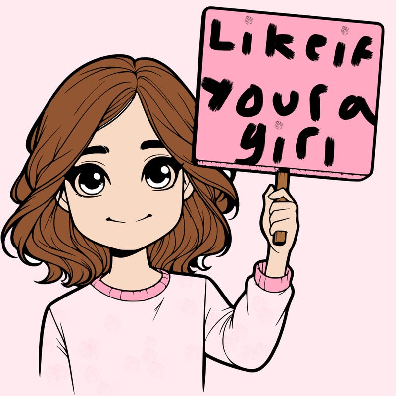 realistic girl holding up a sign