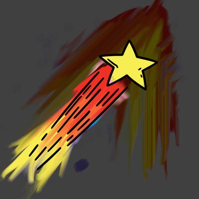 a shooting star in the sky