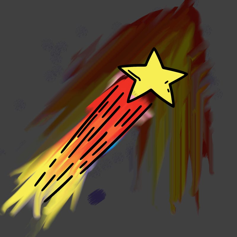 a shooting star in the sky