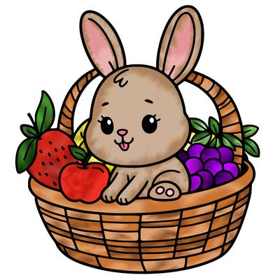 bunny in a fruit basket