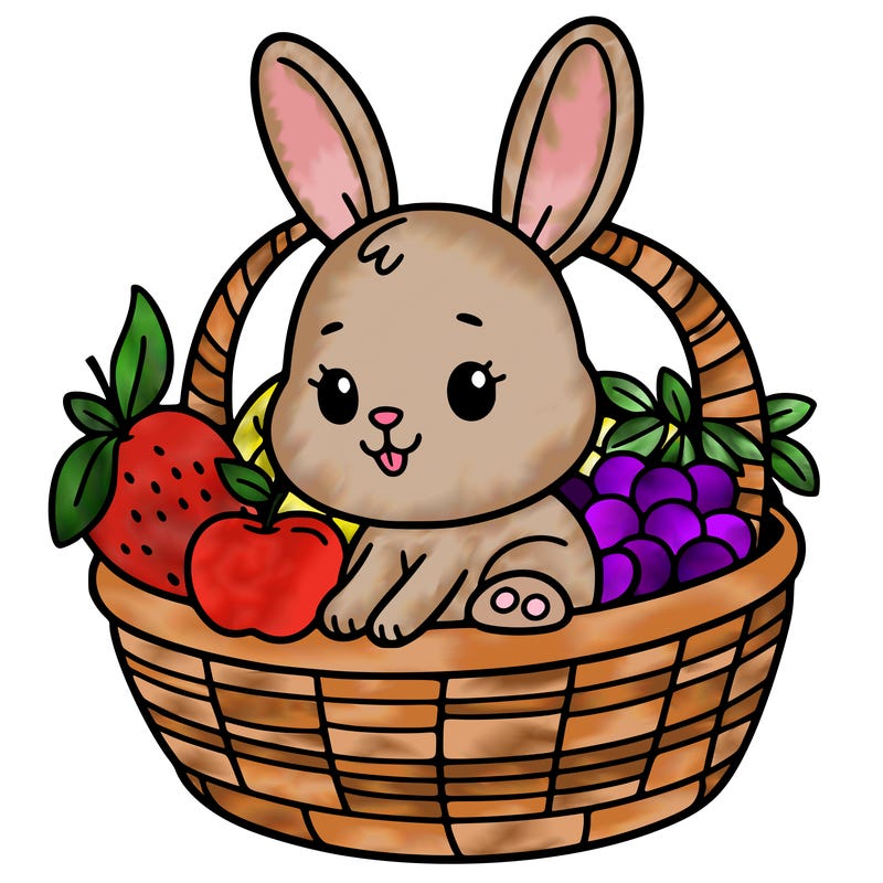 bunny in a fruit basket