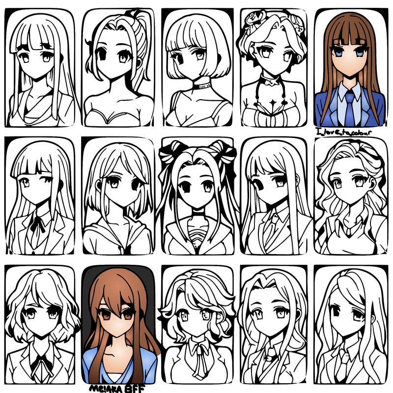 girls that look diffrent anime