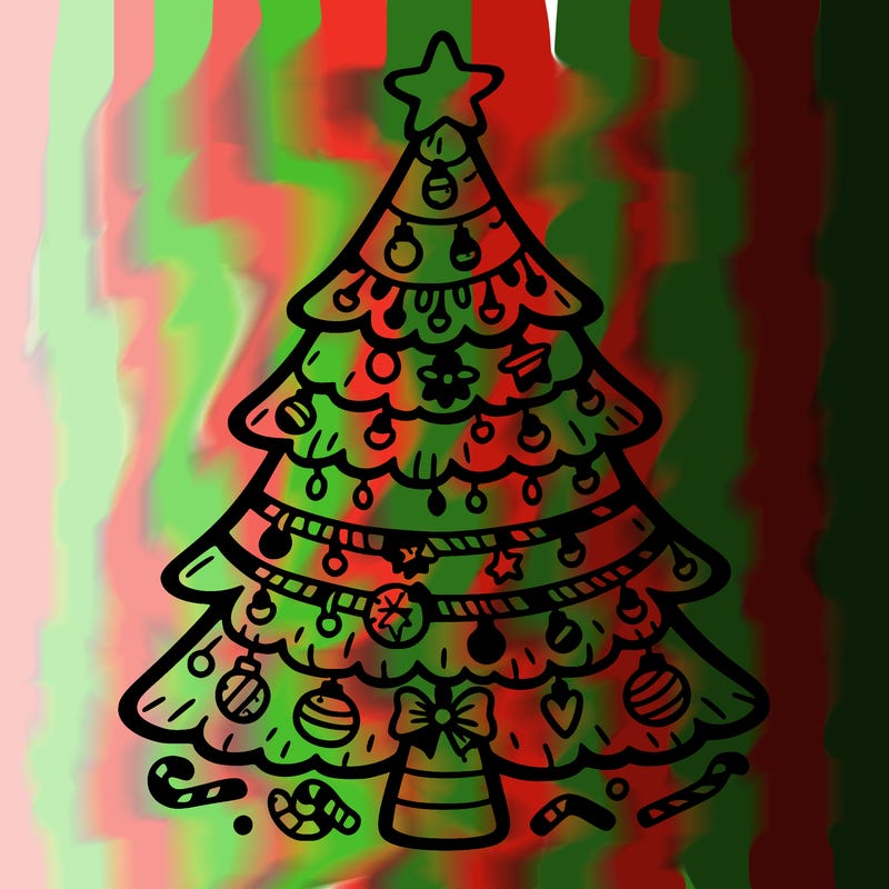 christmas tree with lots of details