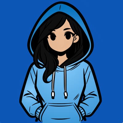 a woman wearing a hoodie