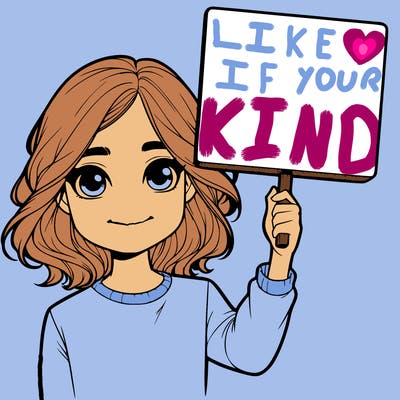 realistic girl holding up a sign