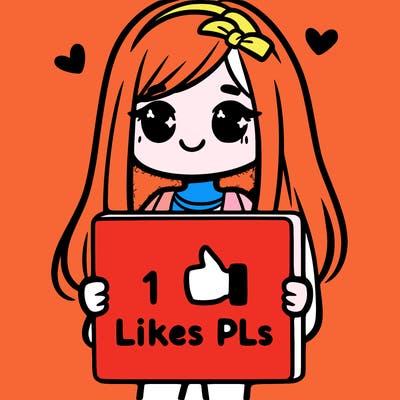 girl holding a sign saying 10 likes pls