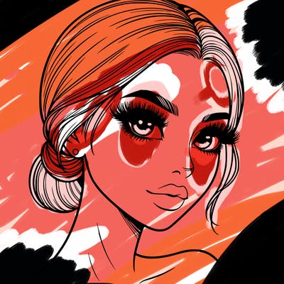 realistic girl with lashes