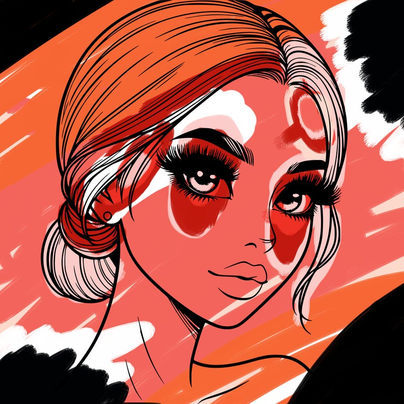 realistic girl with lashes