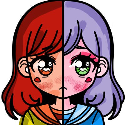 a split of a girl