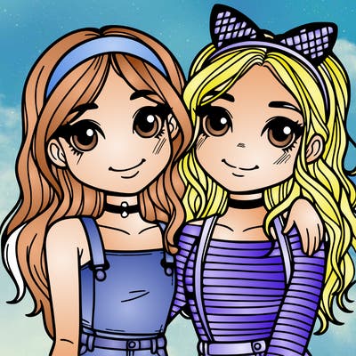 two basic teenage girl best friends