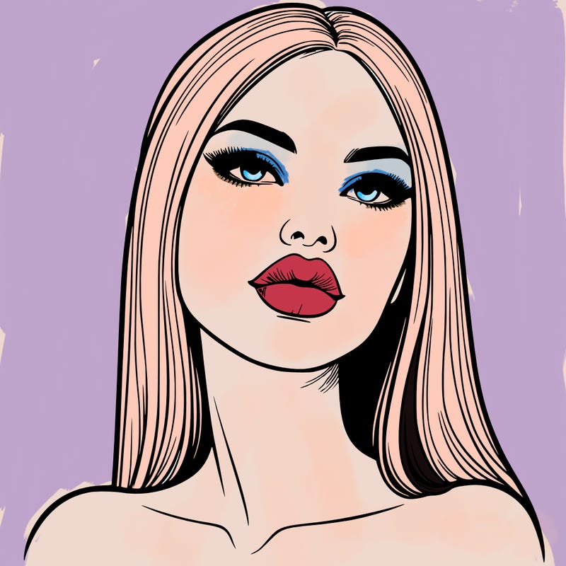 realistic woman with full lips